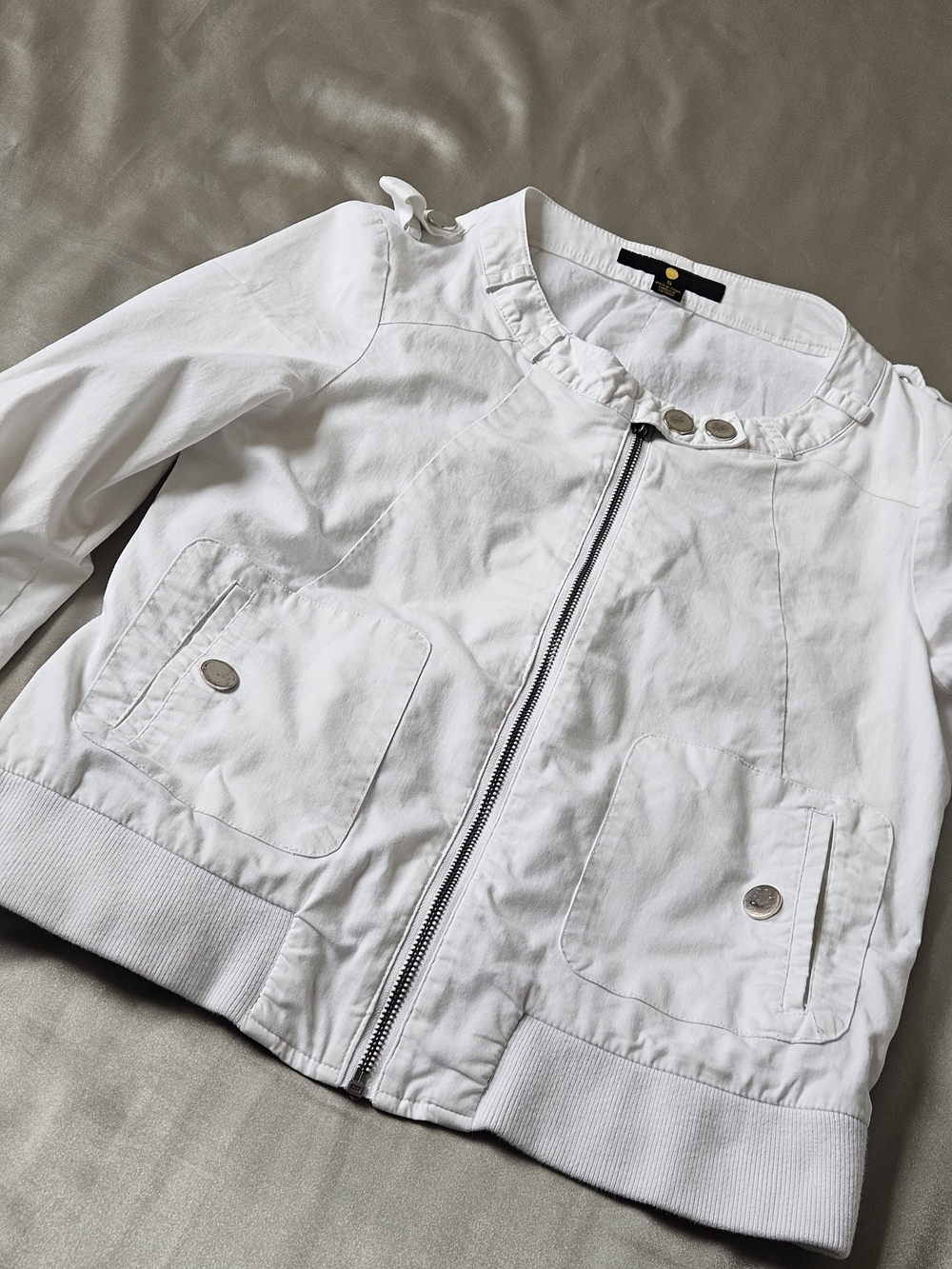 White Women's Zip Front Jacket
